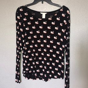 Printed long sleeve top